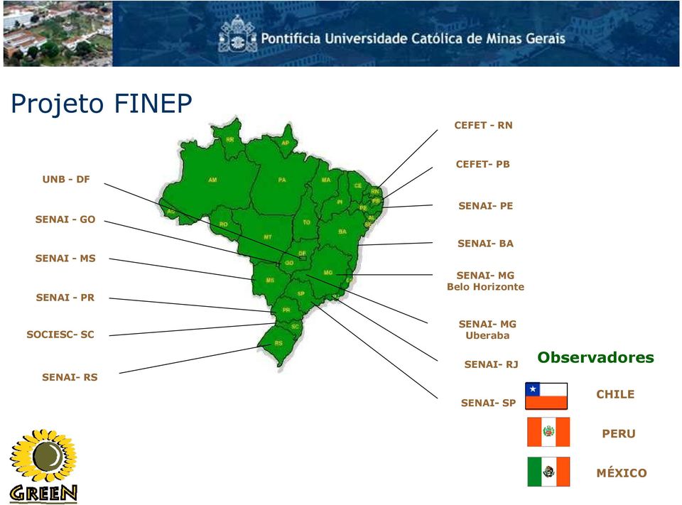 MG Belo Horizonte SOCIESC- SC SENAI- RS SENAI- MG