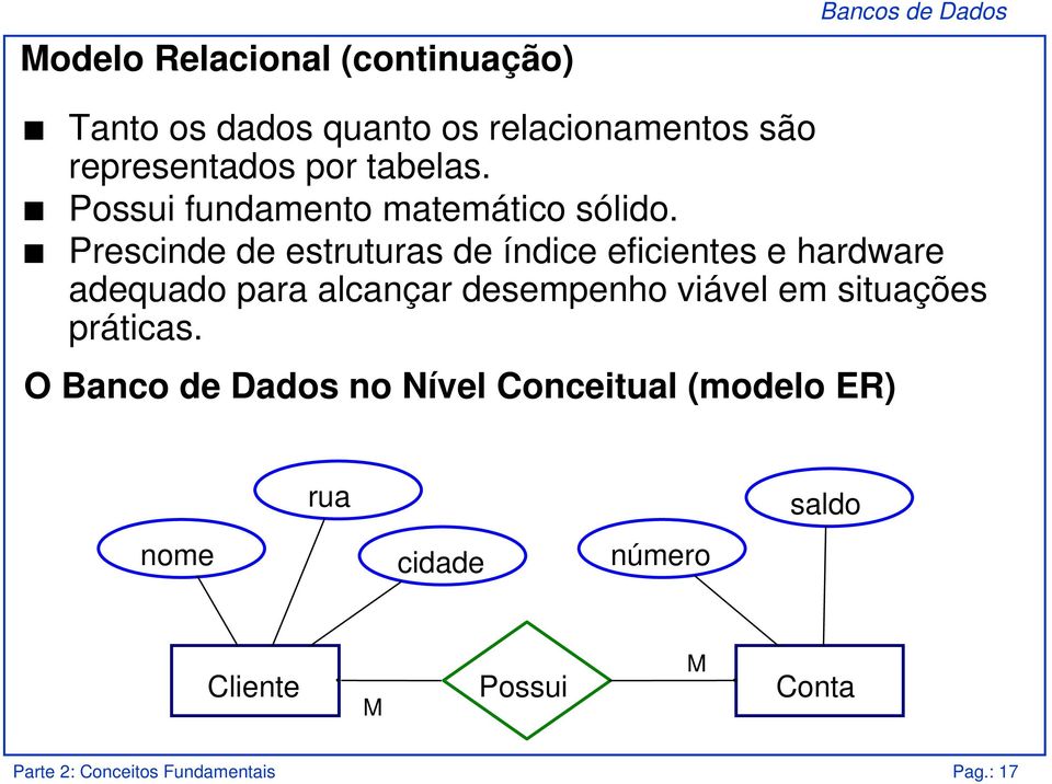 Prescinde de estruturas de índice eficientes e hardware adequado para alcançar desempenho viável em