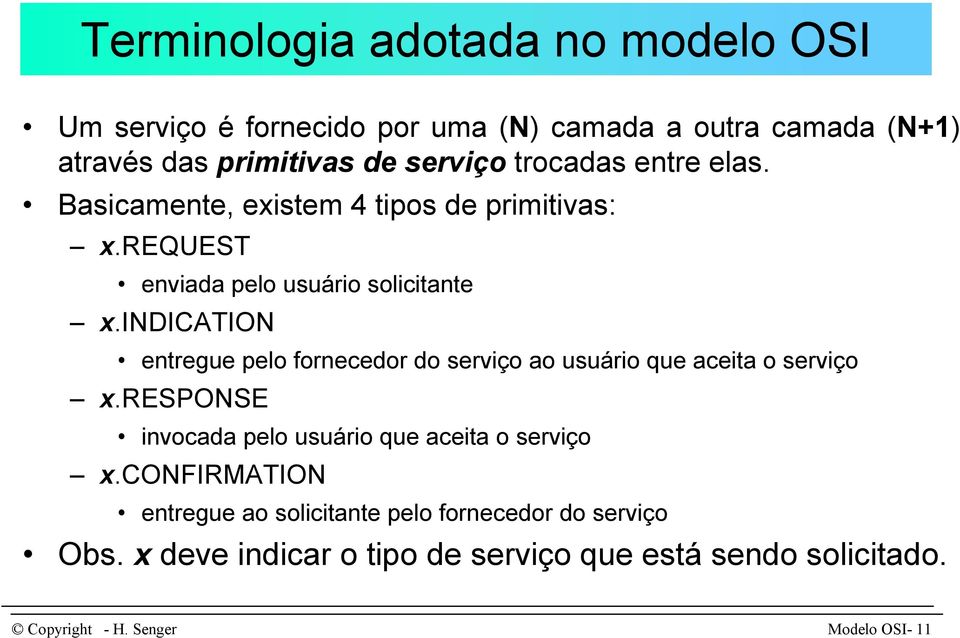 indication entregue pelo fornecedor do serviço ao usuário que aceita o serviço x.