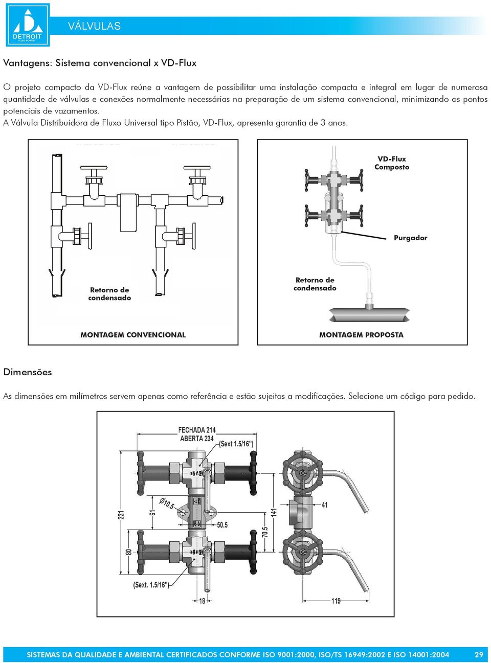 A Válvula Distribuidora de Fluxo Universal tipo Pistão, VD-Flux, apresenta garantia de 3 anos.