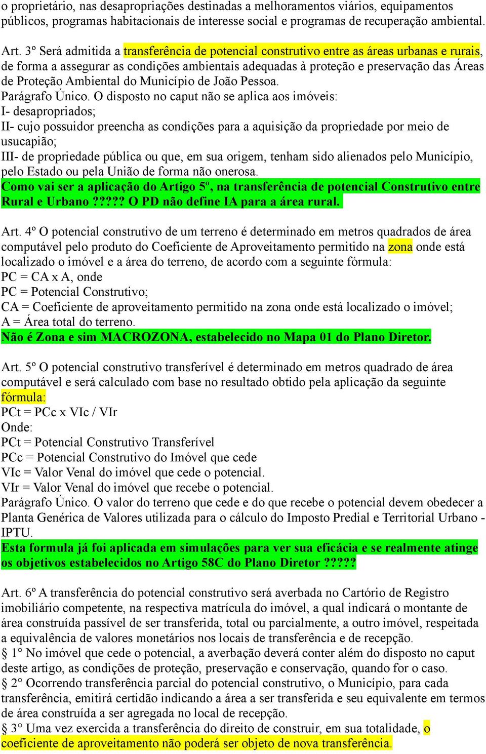 Ambiental do Município de João Pessoa. Parágrafo Único.