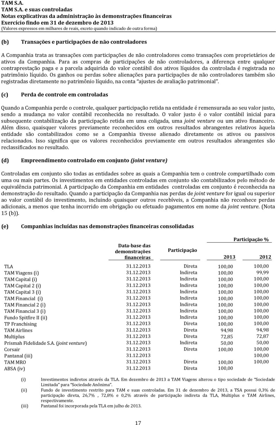 patrimônio líquido. Os ganhos ou perdas sobre alienações para participações de não controladores também são registradas diretamente no patrimônio líquido, na conta ajustes de avaliação patrimonial.