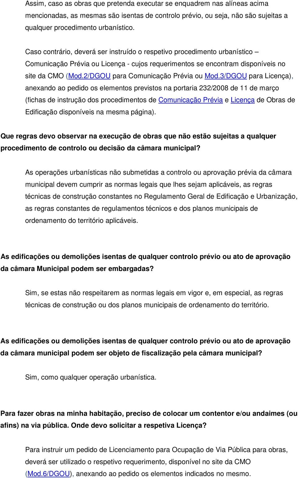 2/DGOU para Comunicação Prévia ou Mod.