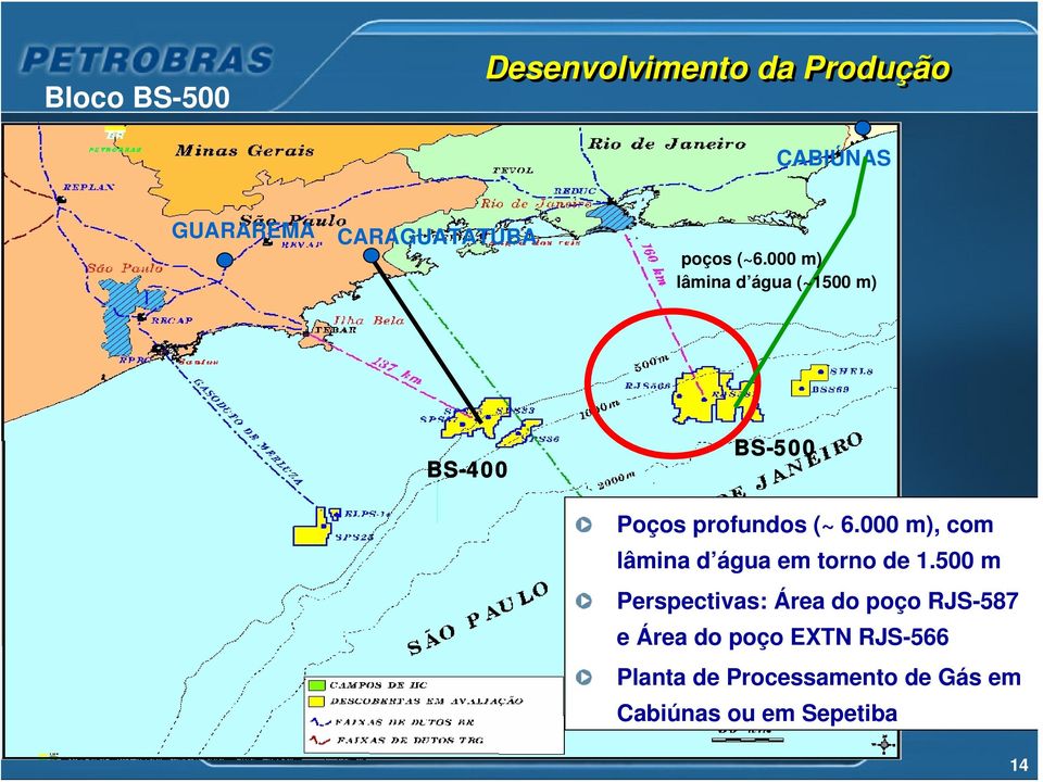 000 m), com lâmina d água em torno de 1.