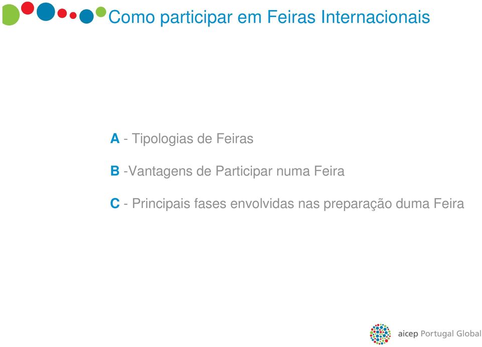 Participar numa Feira C - Principais