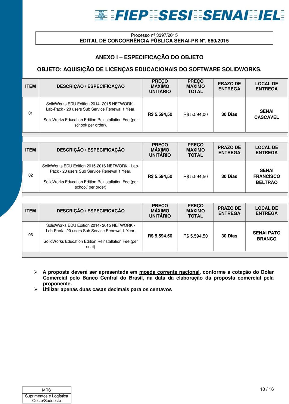 SolidWorks Education Edition Reinstallation Fee (per school/ per order). R$ 5.594,50 R$ 5.