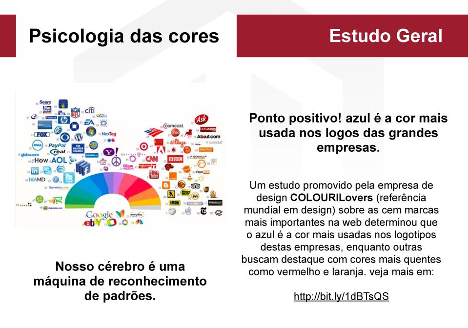 Um estudo promovido pela empresa de design COLOURlLovers (referência mundial em design) sobre as cem marcas mais