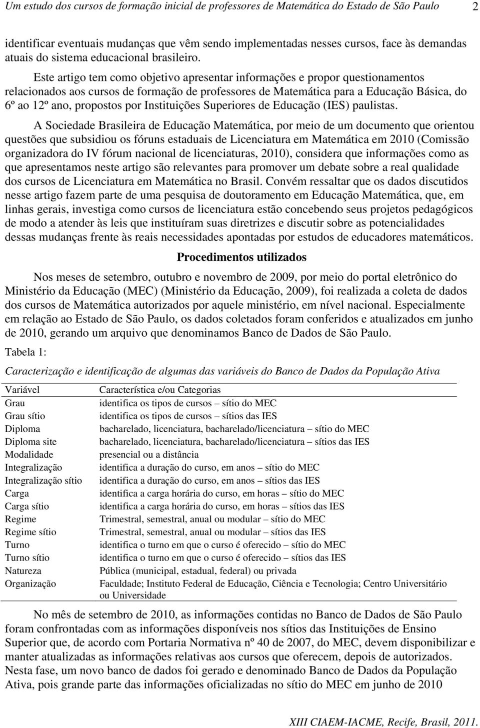 Instituições Superiores de Educação (IES) paulistas.