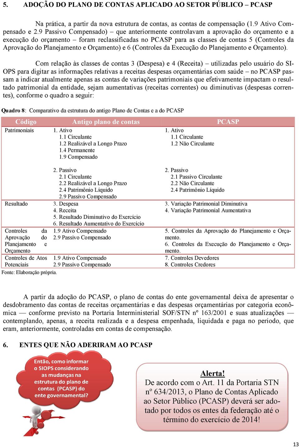 Planejamento e Orçamento) e 6 (Controles da Execução do Planejamento e Orçamento).