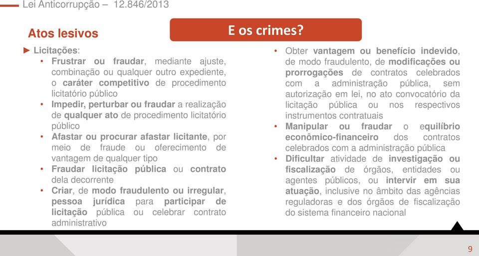 contrato dela decorrente Criar, de modo fraudulento ou irregular, pessoa jurídica para participar de licitação pública ou celebrar contrato administrativo E os crimes?