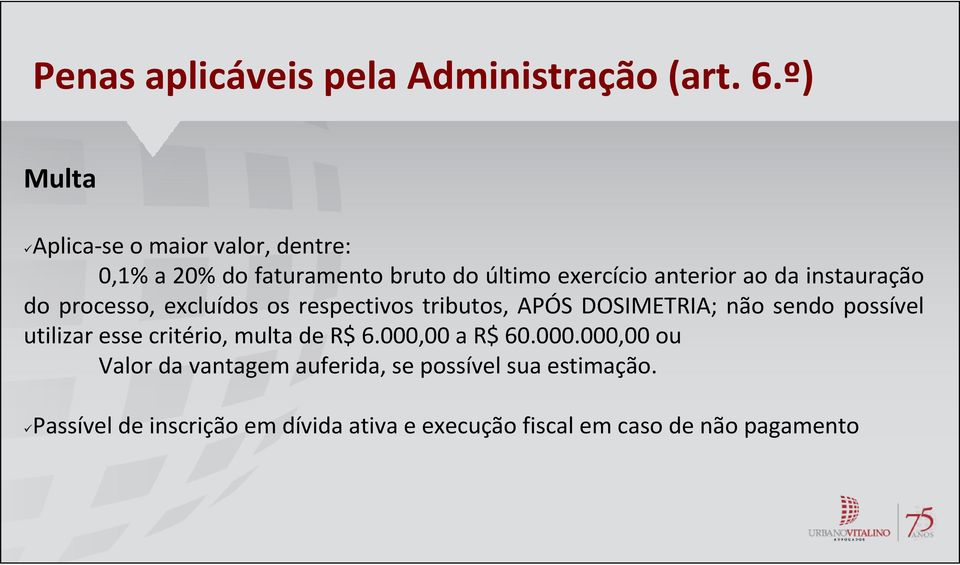 instauração do processo, excluídos os respectivos tributos, APÓS DOSIMETRIA; não sendo possível utilizar esse