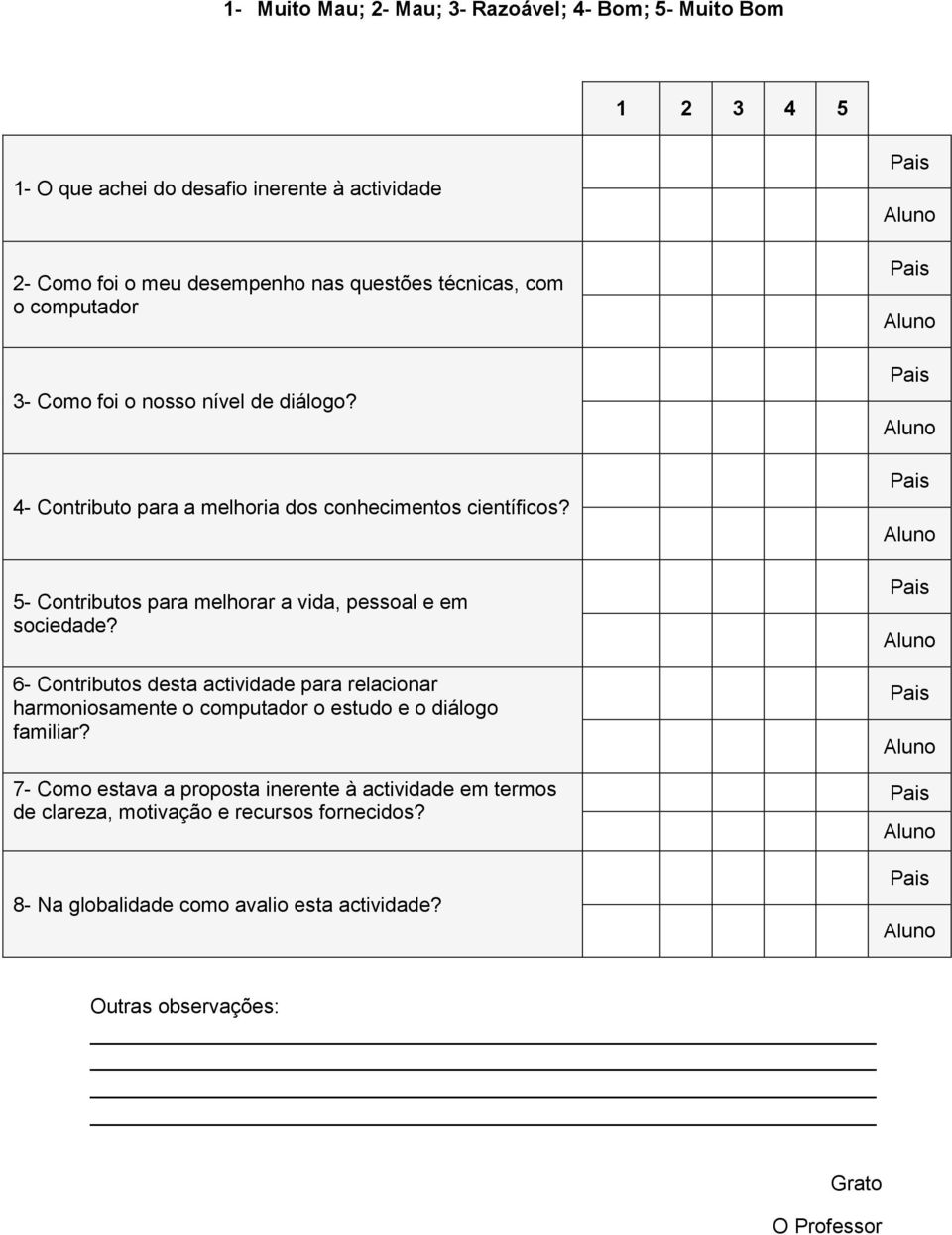 5- Contributos para melhorar a vida, pessoal e em sociedade?