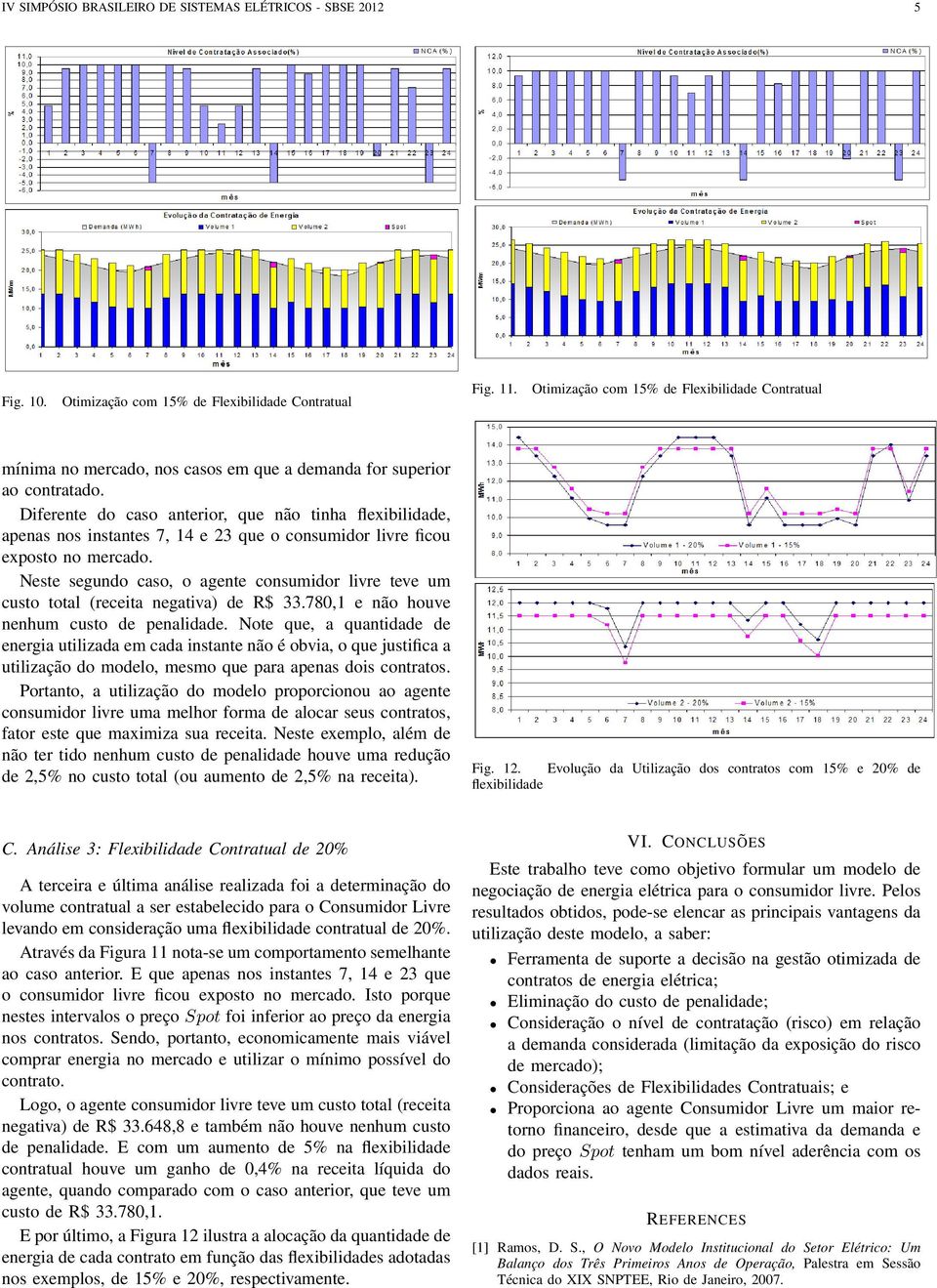 Diferente do caso anterior, que não tinha flexibilidade, apenas nos instantes 7, 14 e 23 que o consumidor livre ficou exposto no mercado.