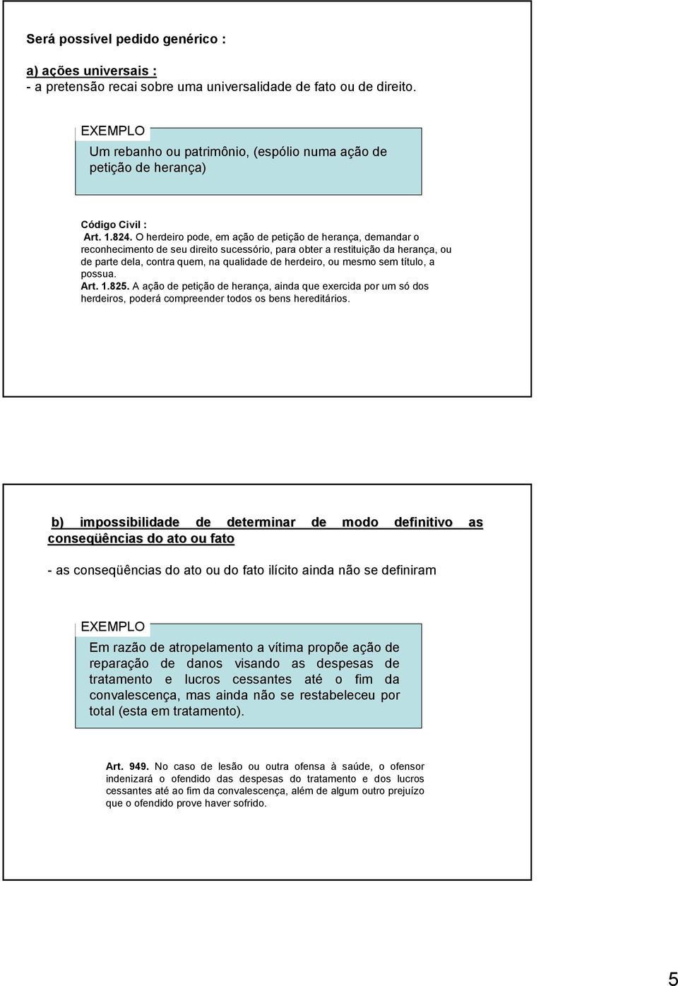 O herdeiro pode, em ação de petição de herança, demandar o reconhecimento de seu direito sucessório, para obter a restituição da herança, ou de parte dela, contra quem, na qualidade de herdeiro, ou