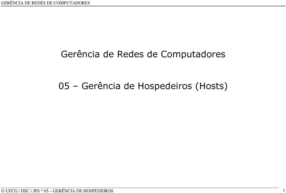 Hospedeiros (Hosts) UFCG /