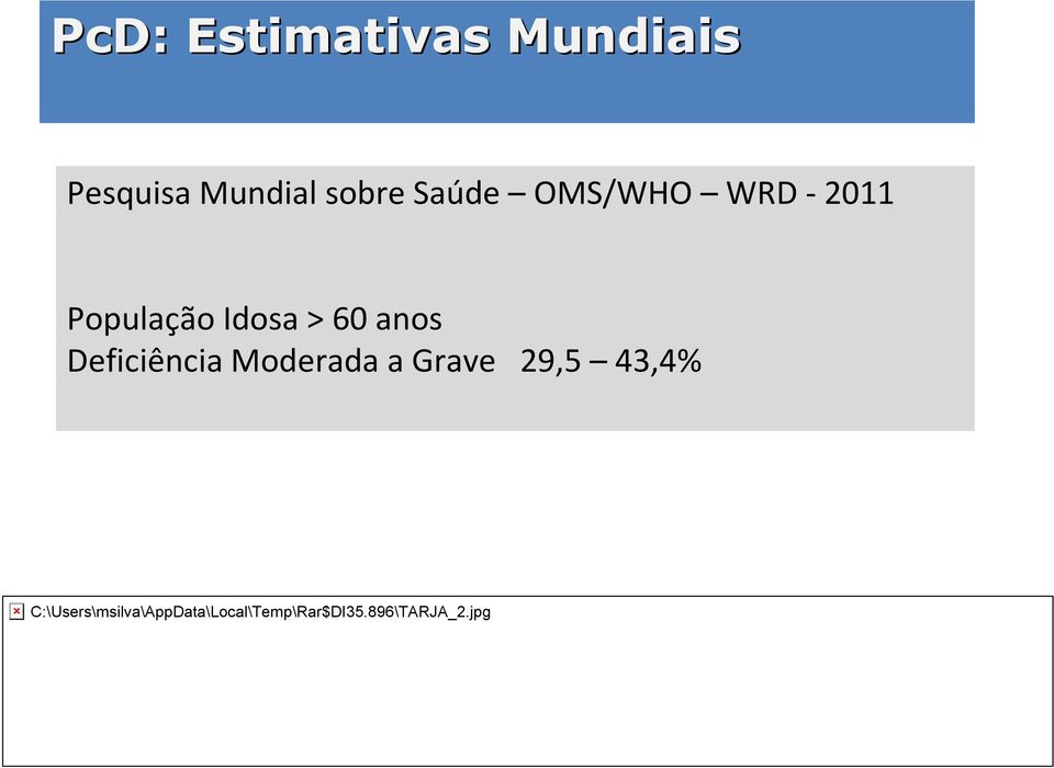 OMS/WHO WRD -2011 População Idosa