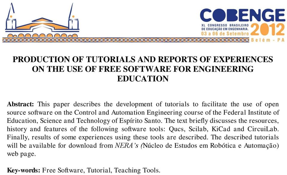 The text briefly discusses the resources, history and features of the following software tools: Qucs, Scilab, KiCad and CircuiLab.