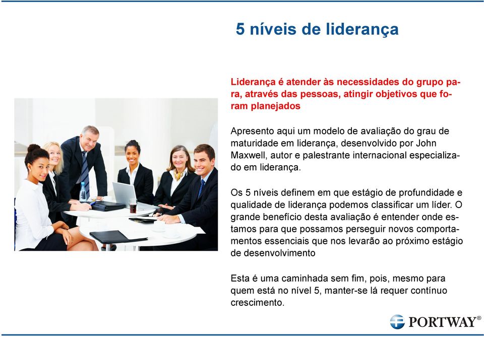 Os 5 níveis definem em que estágio de profundidade e qualidade de liderança podemos classificar um líder.