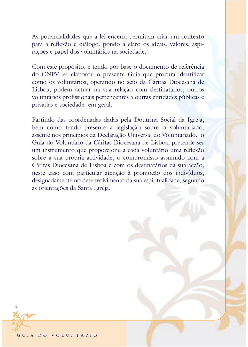 actuar na sua relação com destinatários, outros voluntários profissionais pertencentes a outras entidades públicas e privadas e sociedade em geral.