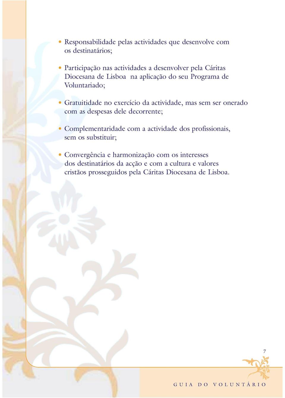 com as despesas dele decorrente; Complementaridade com a actividade dos profissionais, sem os substituir; Convergência e