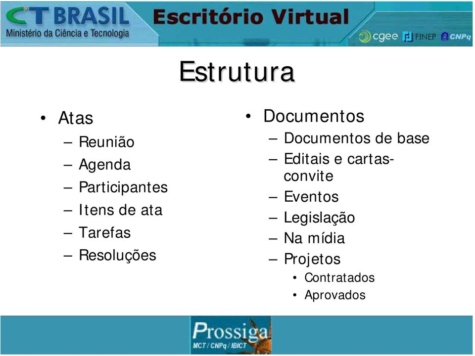 Documentos de base Editais e cartasconvite