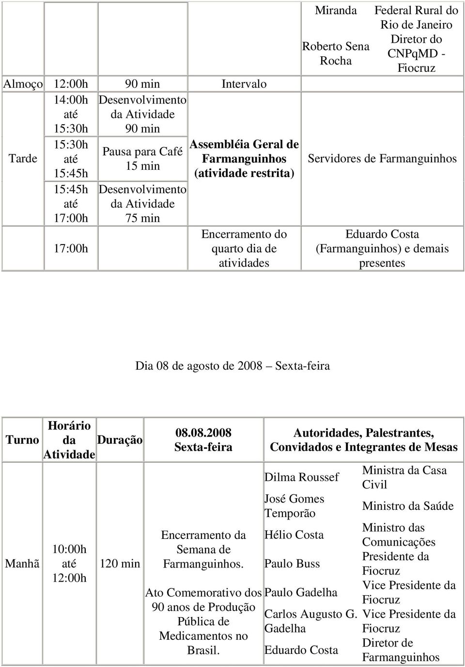 Ato Comemorativo dos 90 anos de Produção Pública de Medicamentos no Brasil.