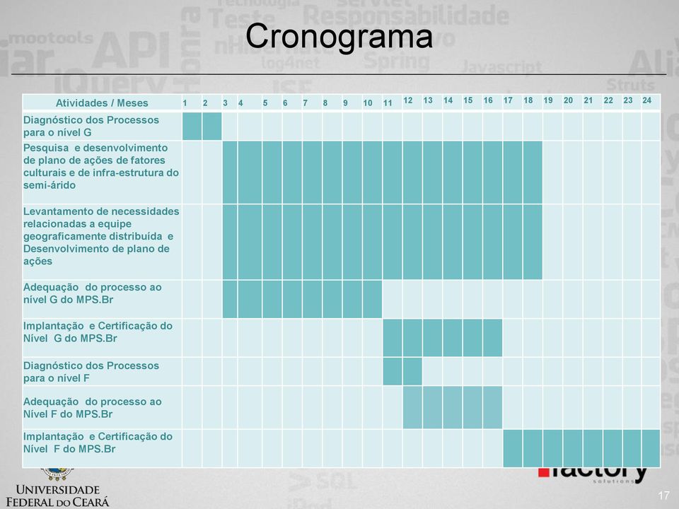 geograficamente distribuída e Desenvolvimento de plano de ações Adequação do processo ao nível G do MPS.