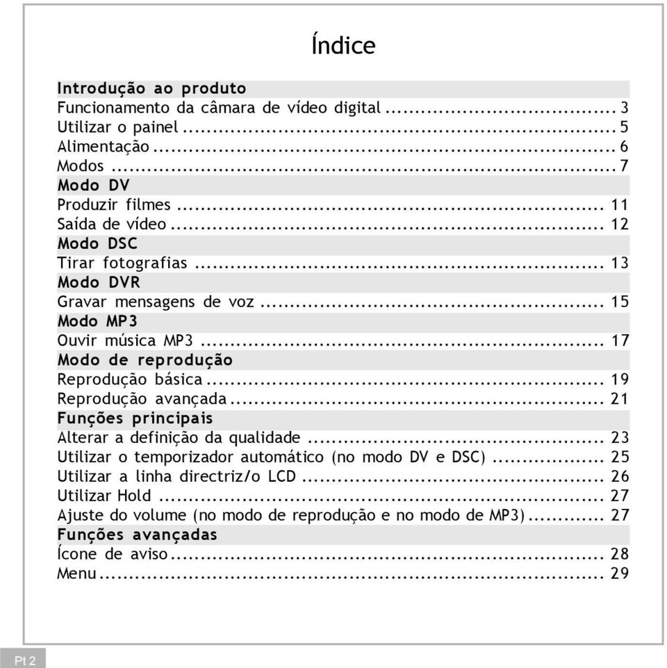 .. 17 Modo de reprodução Reprodução básica... 19 Reprodução avançada... 21 Funções principais Alterar a definição da qualidade.