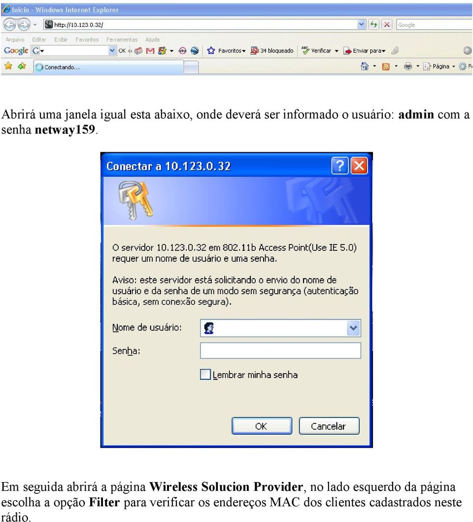 Em seguida abrirá a página Wireless Solucion Provider, no lado