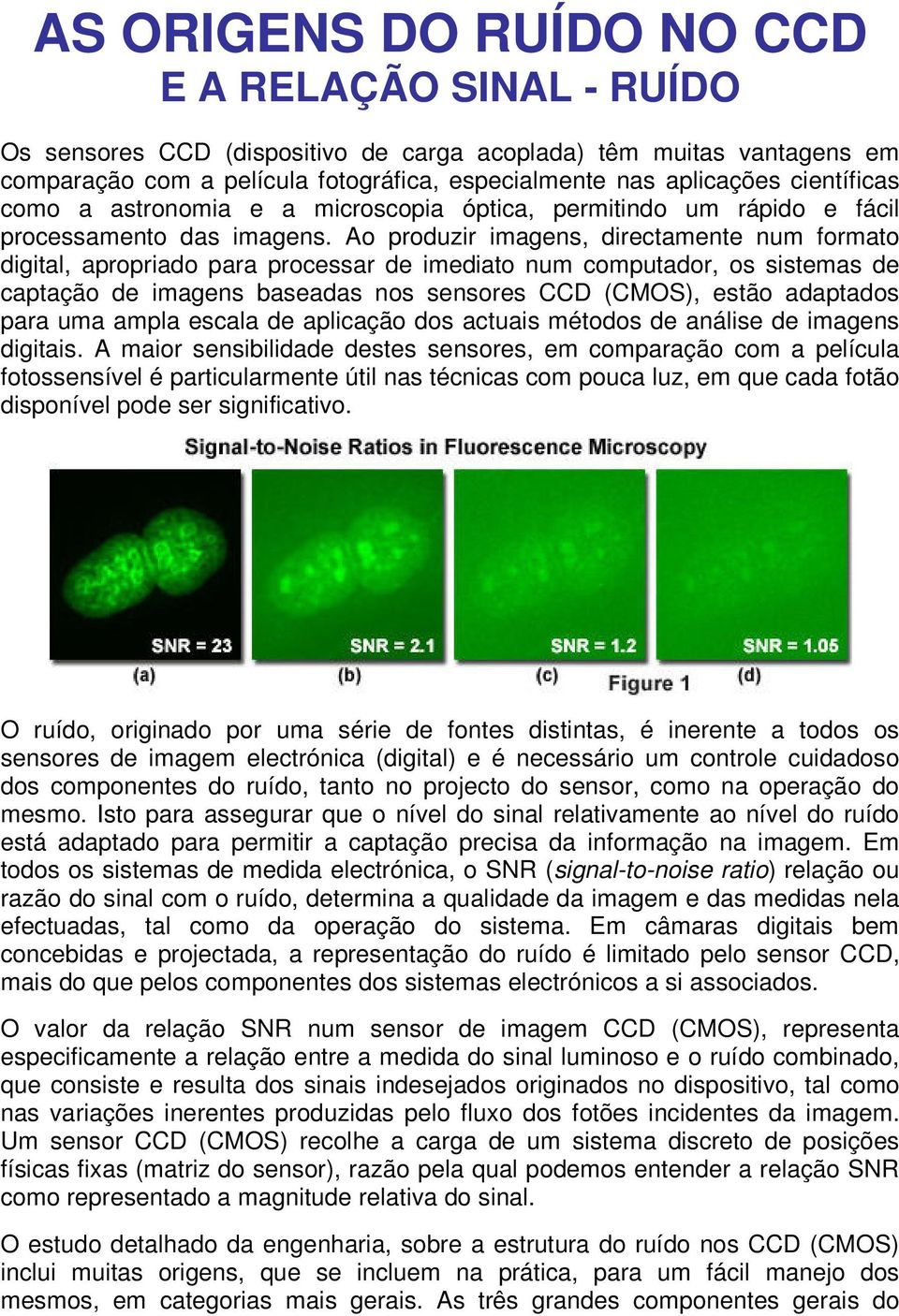 Ao produzir imagens, directamente num formato digital, apropriado para processar de imediato num computador, os sistemas de captação de imagens baseadas nos sensores CCD (CMOS), estão adaptados para