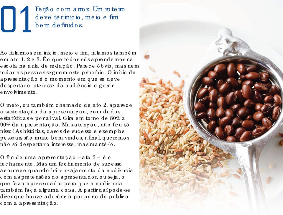 O meio, ou também chamado de ato 2, aparece a sustentação da apresentação, com dados, estatísticas e por aí vai. Gira em torno de 80% a 90% da apresentação. Mas atenção, não fica só nisso!