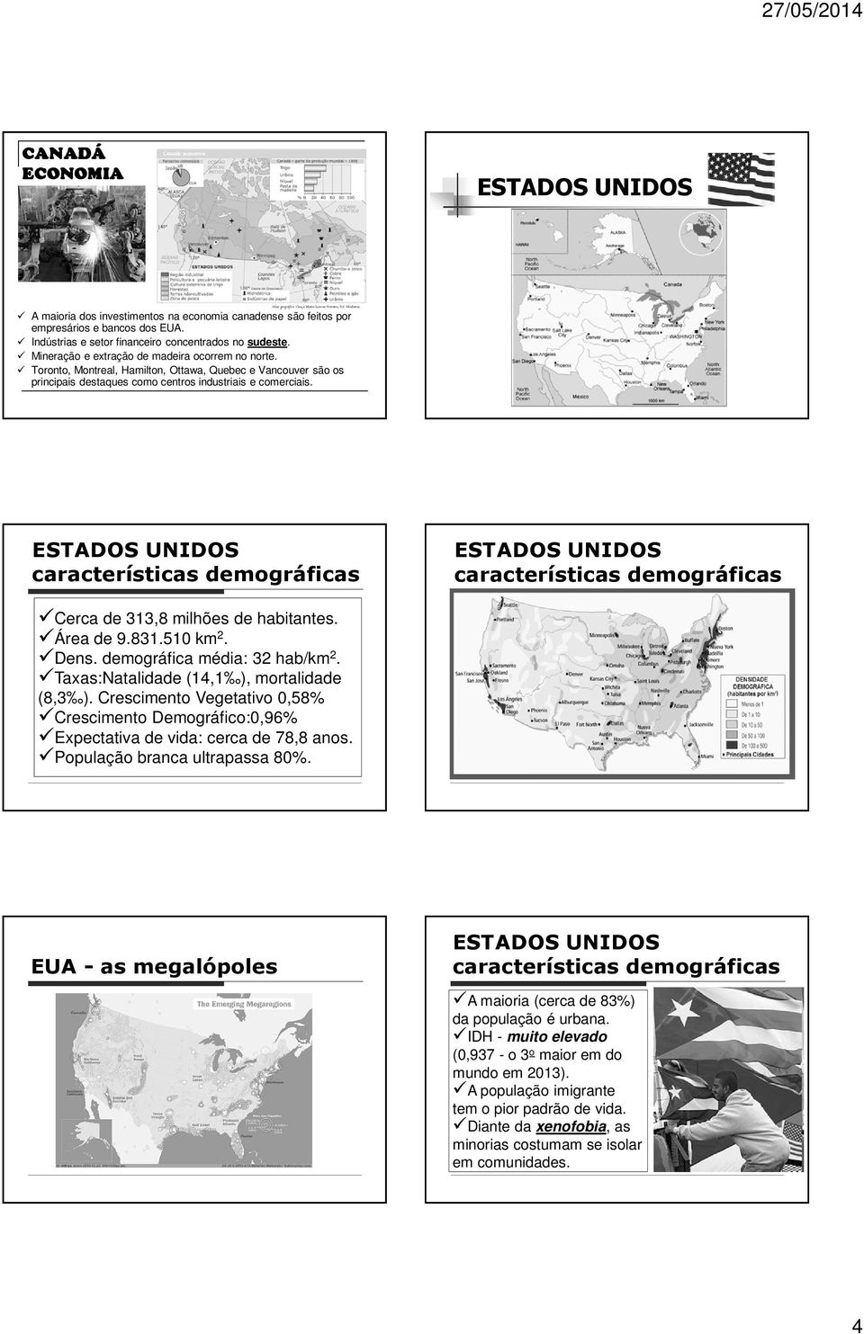 Cerca de 313,8 milhões de habitantes. Área de 9.831.510 km 2. Dens. demográfica média: 32 hab/km 2. Taxas:Natalidade (14,1 ), mortalidade (8,3 ).