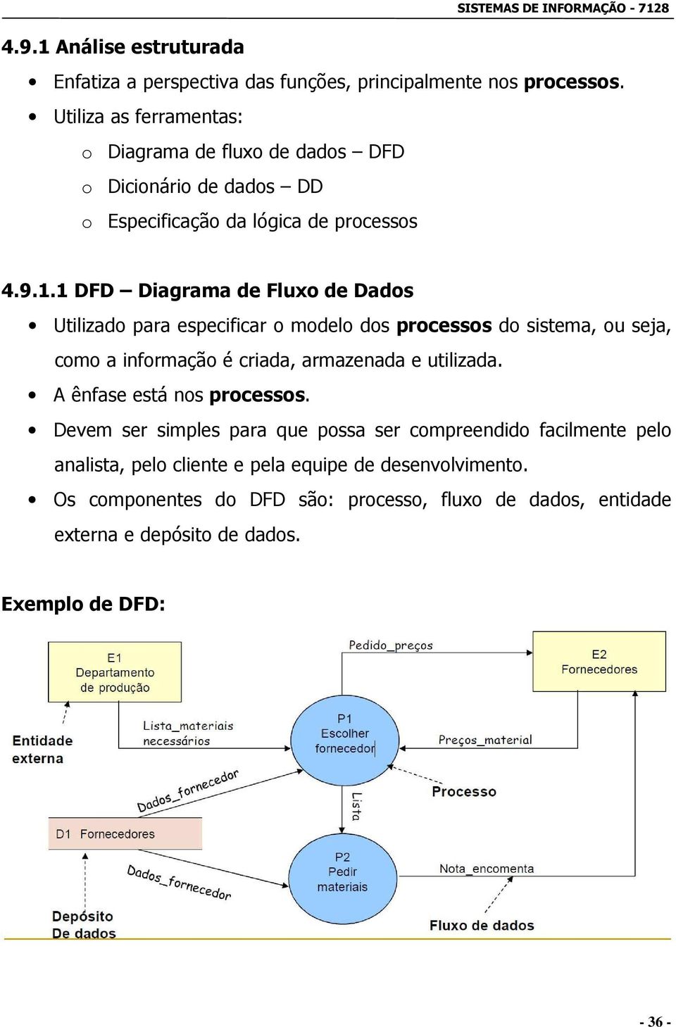 1 DFD Diagrama de Fluxo de Dados Utilizado para especificar o modelo dos processos do sistema, ou seja, como a informação é criada, armazenada e utilizada.