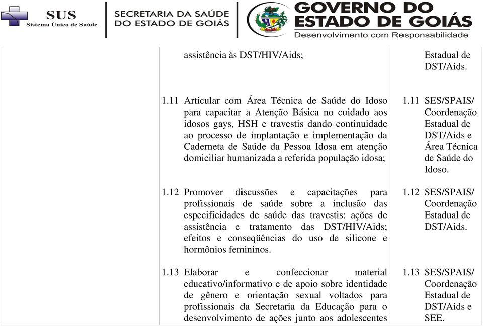 de Saúde da Pessoa Idosa em atenção domiciliar humanizada a referida população idosa; 1.