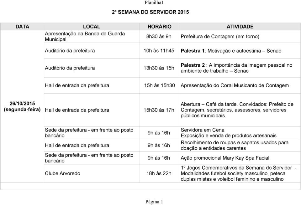 Convidados: Prefeito de Contagem, secretários, assessores, servidores públicos municipais.