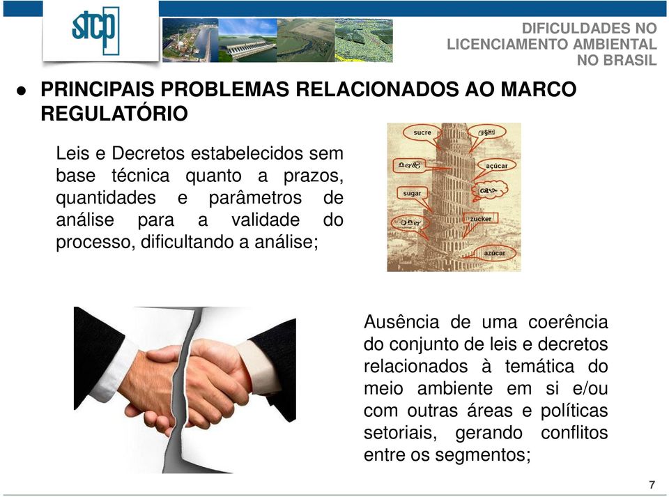 dificultando a análise; Ausência de uma coerência do conjunto de leis e decretos relacionados à