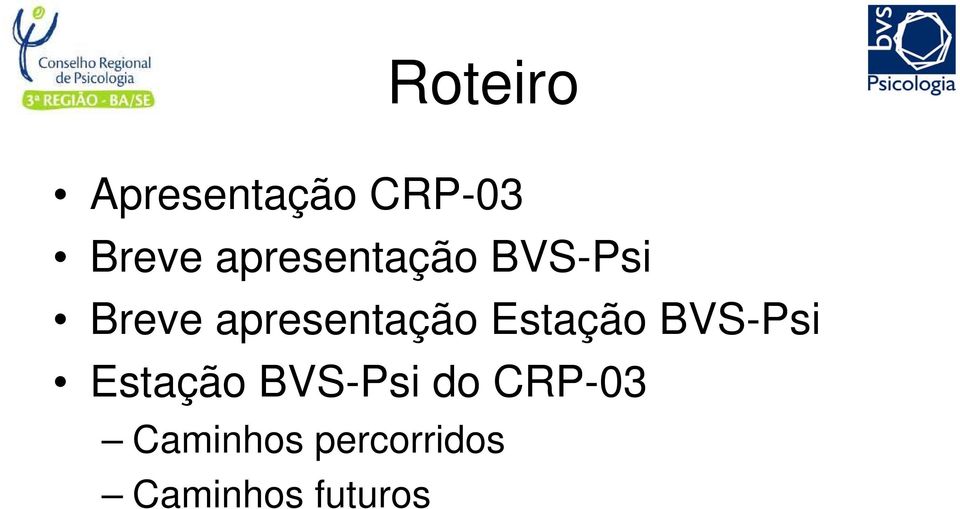 apresentação Estação BVS-Psi Estação