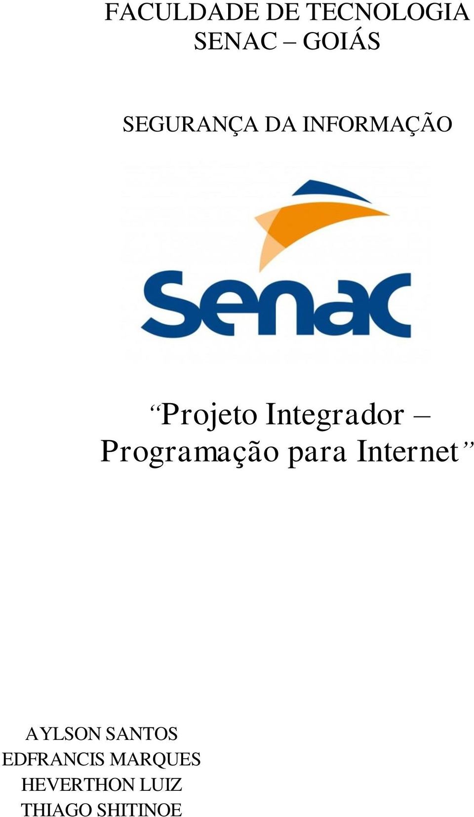 Integrador Programação para Internet