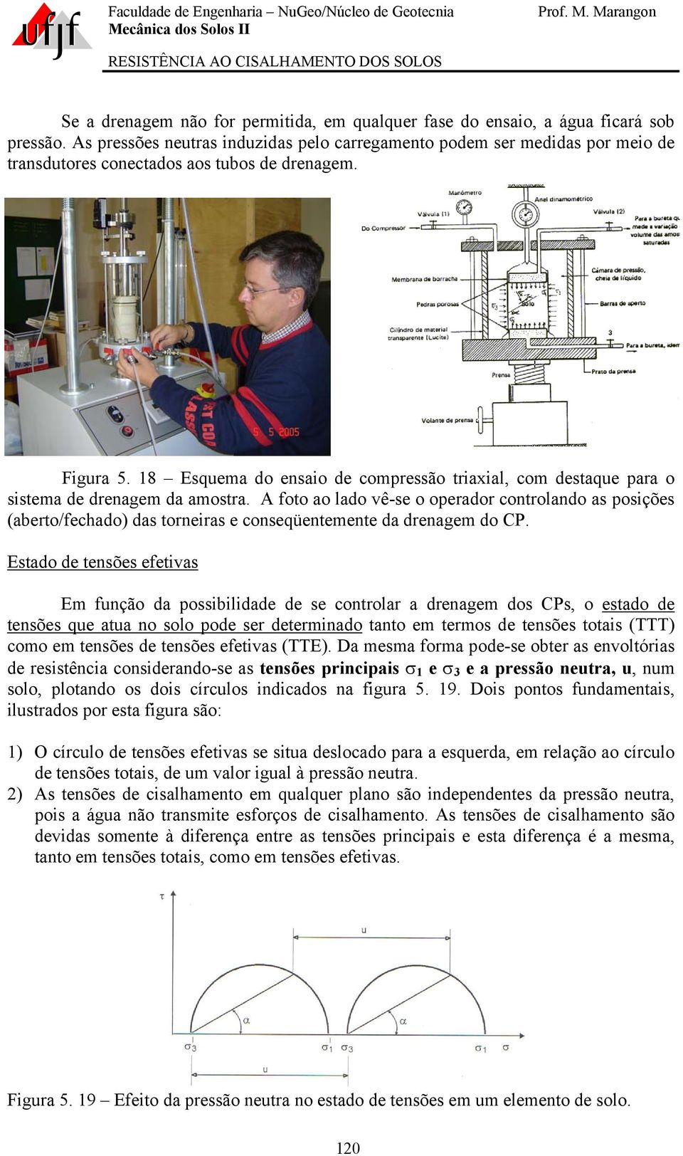 18 Esquema do ensaio de compressão triaxial, com destaque para o sistema de drenagem da amostra.