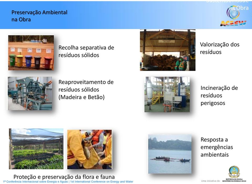 Reaproveitamento de resíduos sólidos (Madeira e Betão) Incineração de