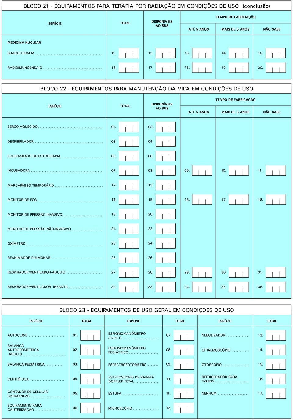 TEMPORÁRIO MONITOR DE ECG MONITOR DE PRESSÃO INVASIVO MONITOR DE PRESSÃO NÃO-INVASIVO 21. 22. OXÍMETRO 23. REANIMADOR PULMONAR RESPIRADOR/VENTILADOR-ADULTO 27. 28. 29. 30. 31.