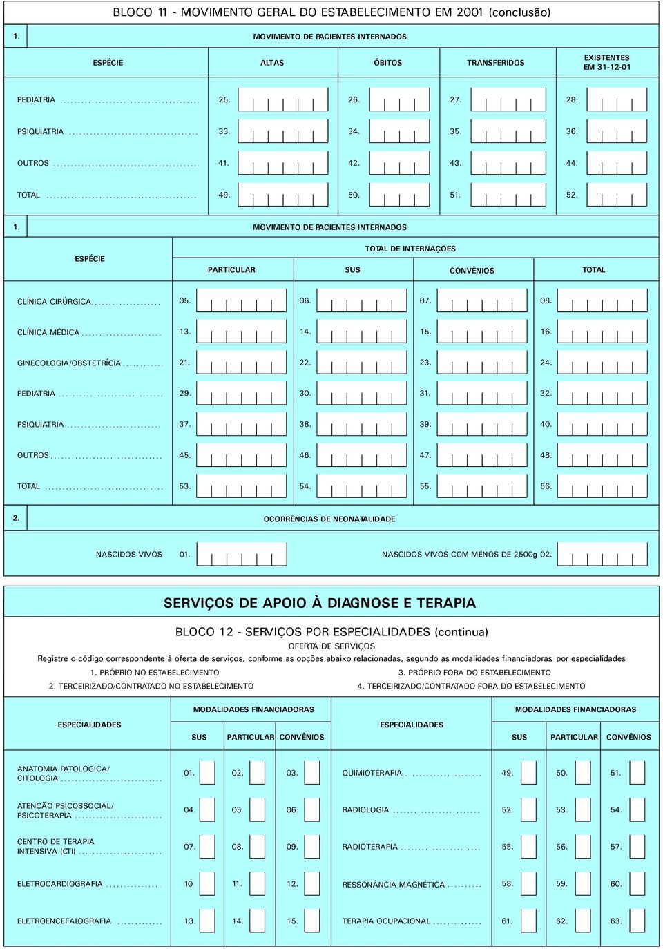 30. 31. 32. PSIQUIATRIA 37. 38. 39. 40. OUTROS 45. 46. 47. 48. 53. 54. 55. 56. 2.