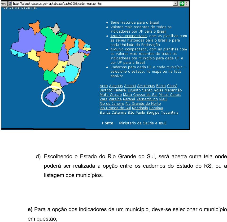 Estado do RS, ou a listagem dos municípios.