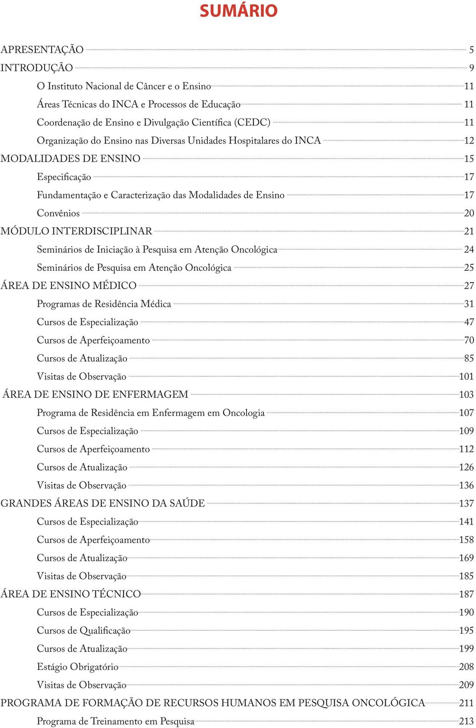 Seminários de Iniciação à Pesquisa em Atenção Oncológica 24 Seminários de Pesquisa em Atenção Oncológica 25 ÁREA DE ENSINO MÉDICO 27 Programas de Residência Médica 31 Cursos de Especialização 47