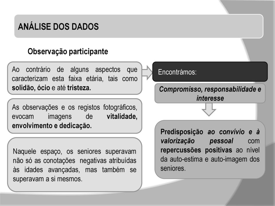 As observações e os registos fotográficos, evocam imagens de vitalidade, envolvimento e dedicação.