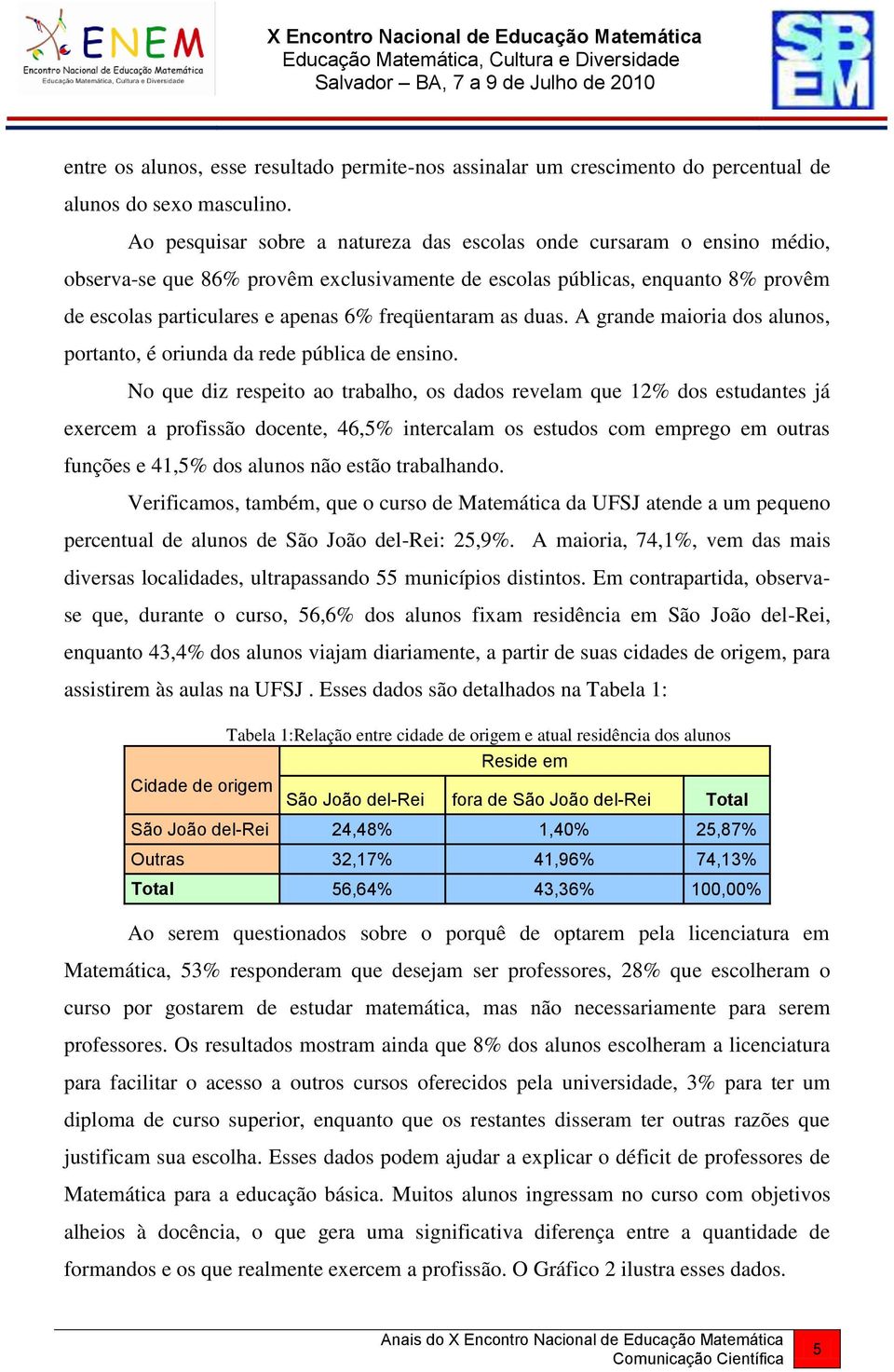 freqüentaram as duas. A grande maioria dos alunos, portanto, é oriunda da rede pública de ensino.