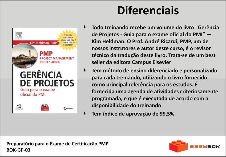 Trata-se de um best seller da editora Campus Elsevier Tem método de ensino diferenciado e personalizado para cada treinando, utilizando o livro fornecido como