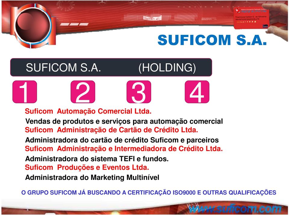 Administradora do cartão de crédito Suficom e parceiros 3. Suficom Administração e Intermediadora de Crédito Ltda.