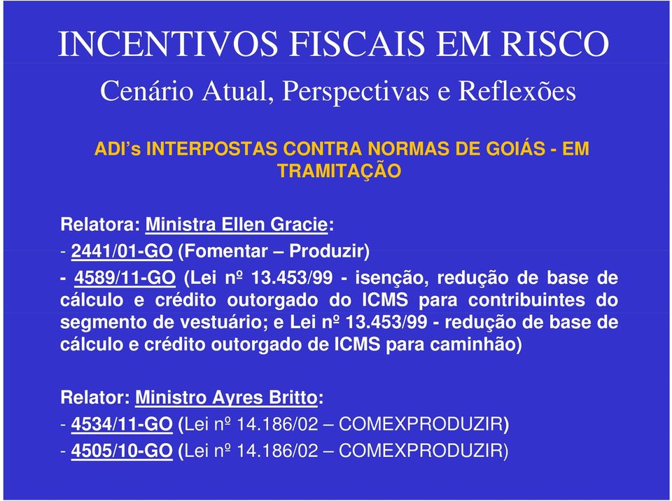 453/99 - isenção, redução de base de cálculo e crédito outorgado do ICMS para contribuintes do segmento de vestuário; e