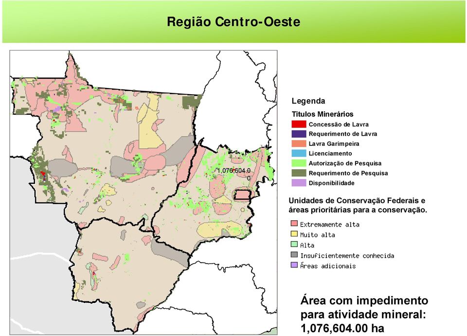 0 Requerimento de Pesquisa 0 Disponibilidade Unidades de Conservação Federais e áreas